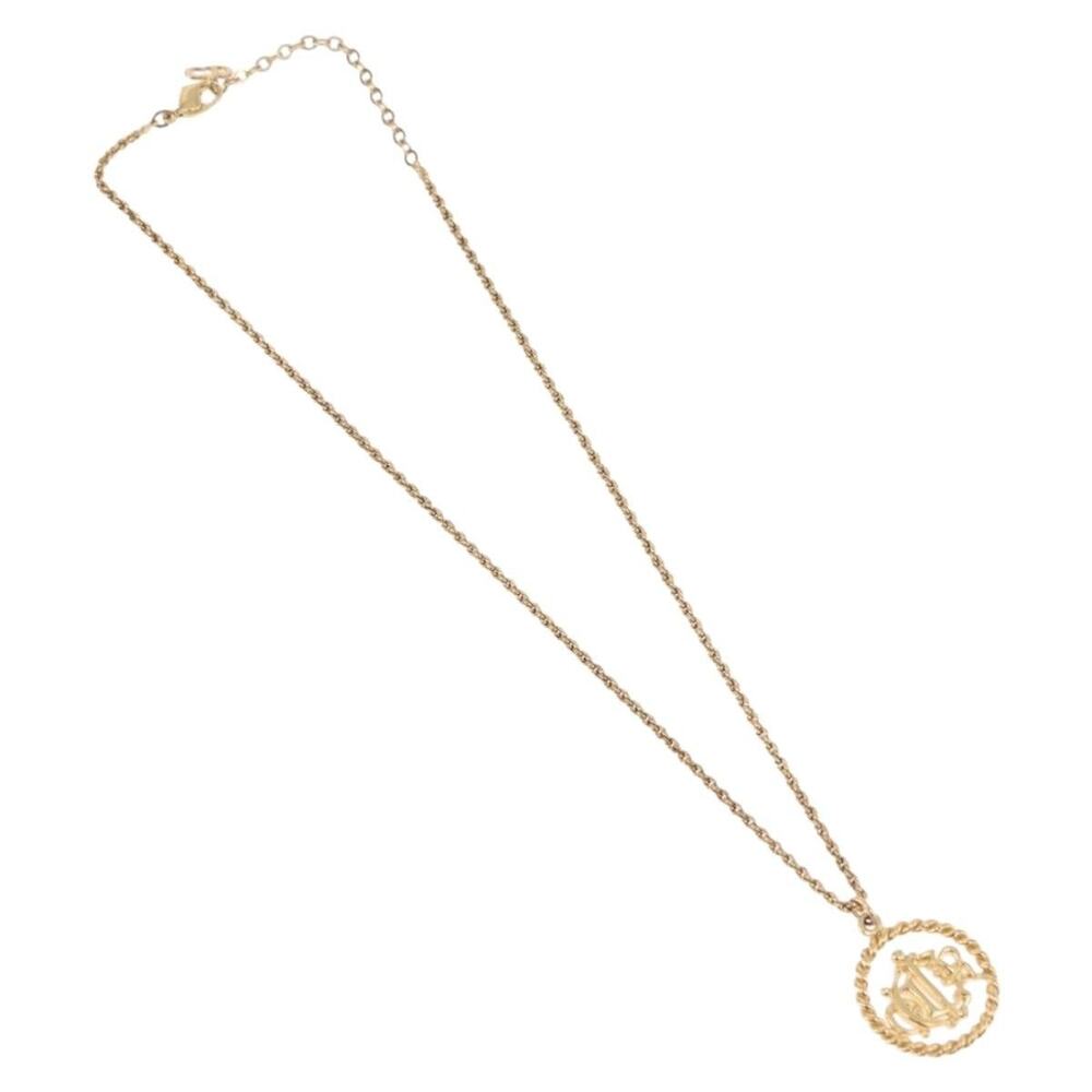Dior Cd Logo Round Necklace Gold